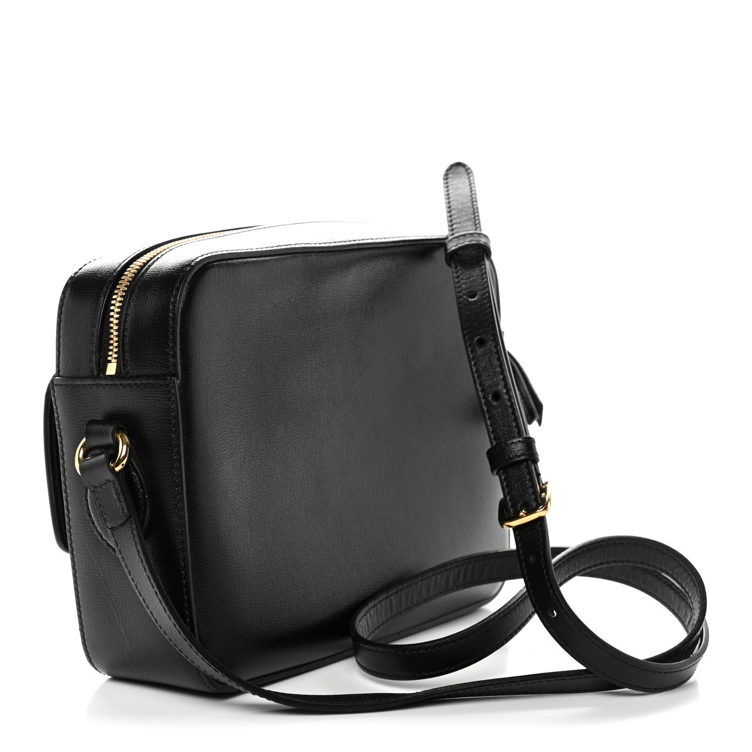 Gucci Textured Calfskin Small Horsebit 1955 Shoulder Bag Black