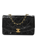 Chanel Patent Quilted Small Diana Flap Black