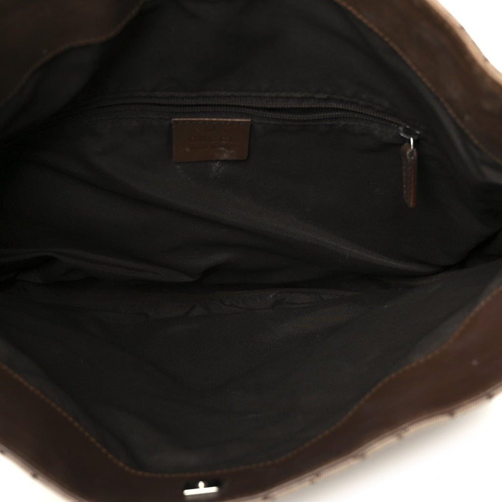 Gucci Monogram Bamboo Top Handle Bag Brown Pink