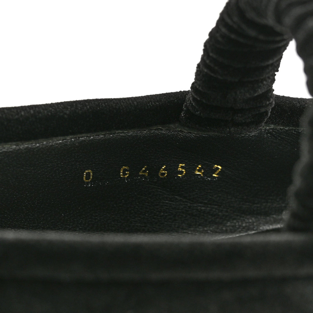 Chanel Velvet Mary Jane Flats 39 Black
