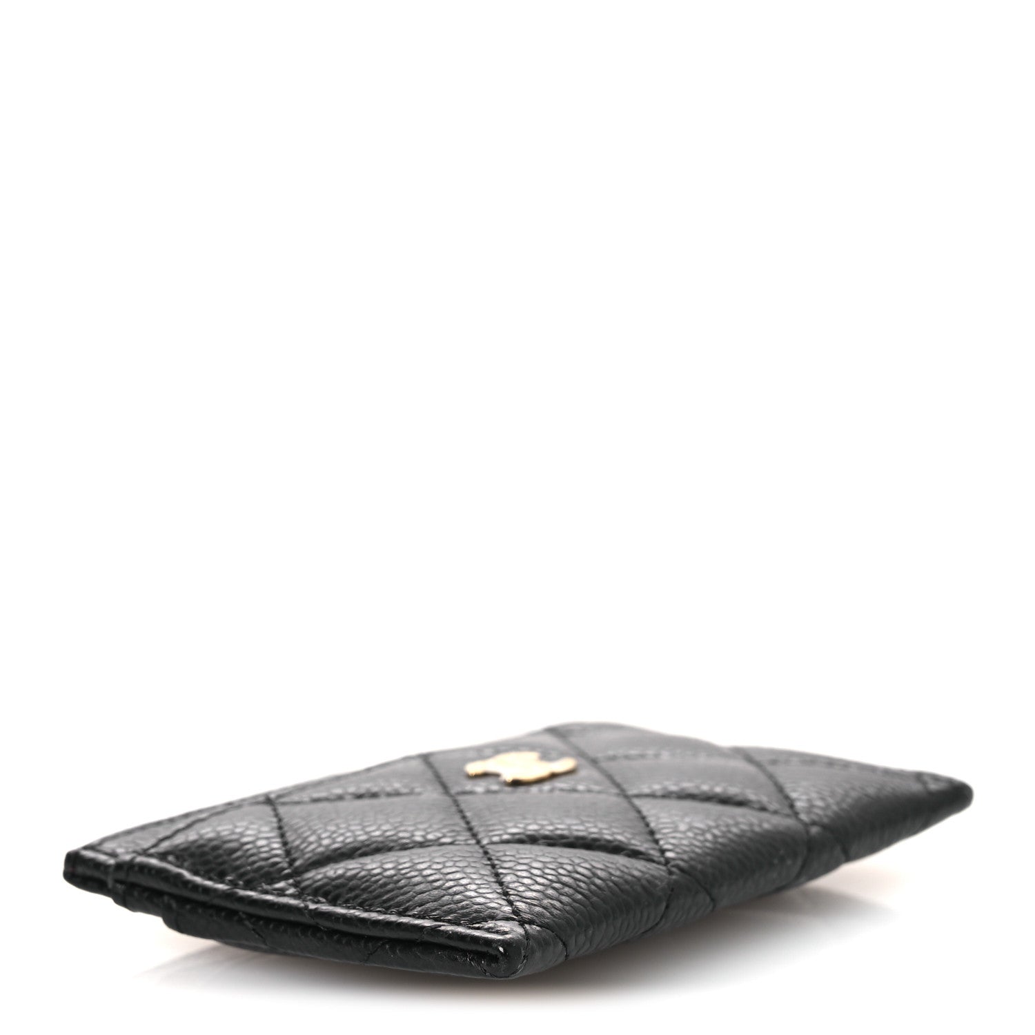 Caviar Quilted Card Holder Black