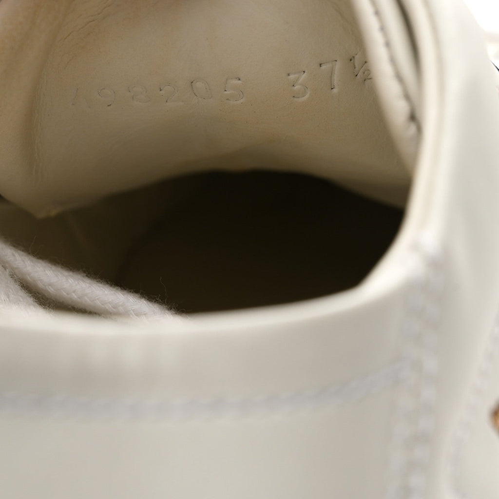 Gucci Calfskin Bee Star Embroidered Sylvie Web Ace Sneakers 37.5 White