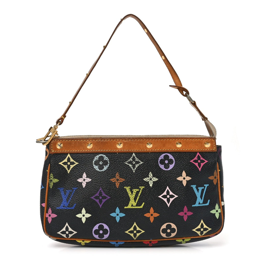 Louis Vuitton Monogram Multicolor Pochette Accessories Black