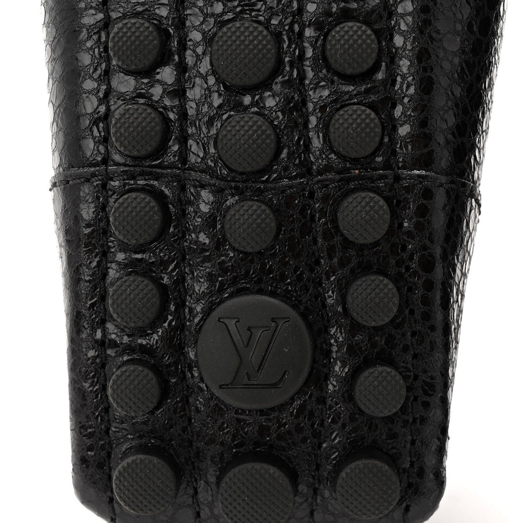 Louis Vuitton Grained Calfskin Close Up Flat Loafer 37 Black