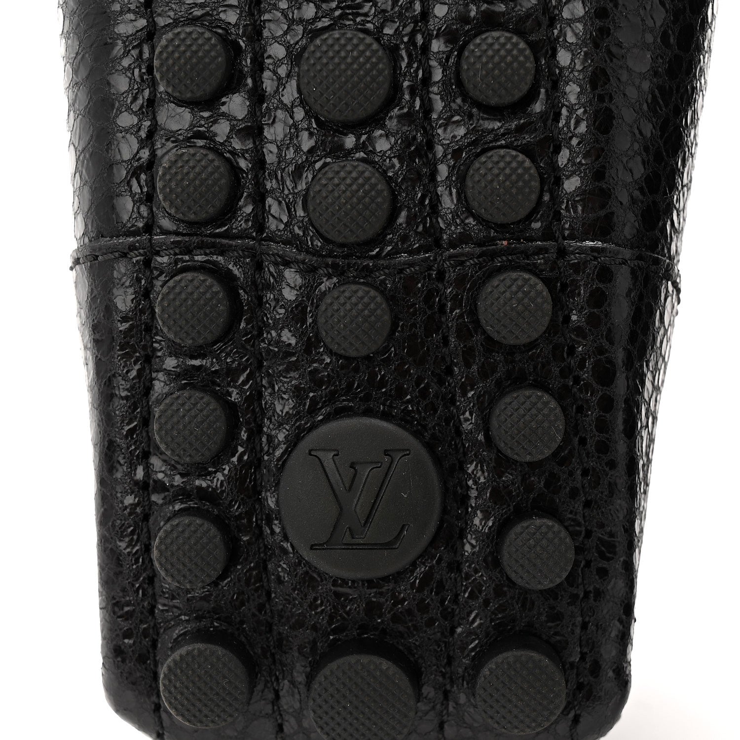 Louis Vuitton Grained Calfskin Close Up Flat Loafer 37 Black