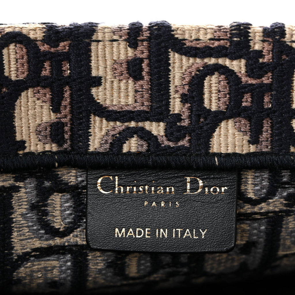 Christian Dior Oblique Medium Book Tote Blue Multicolor