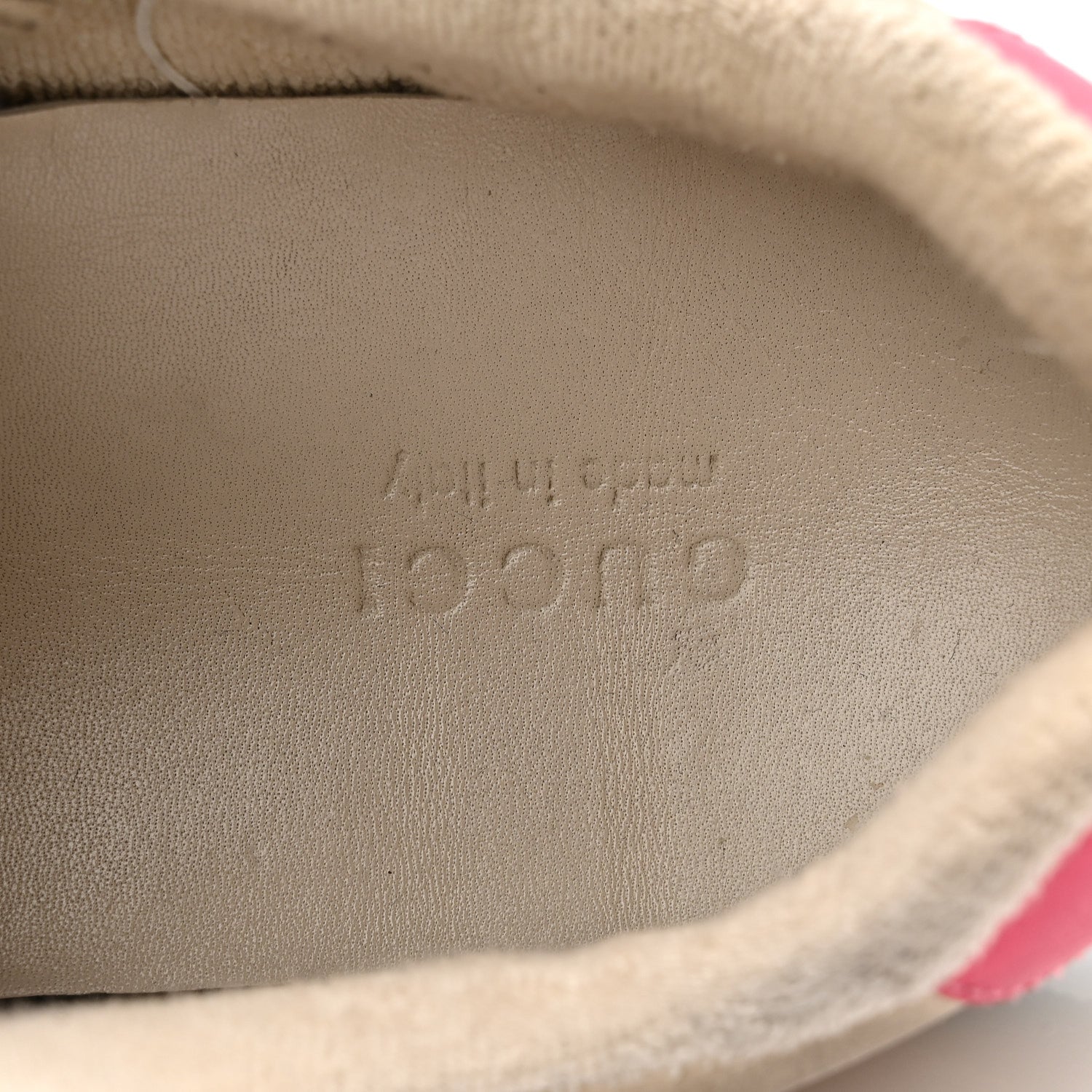 Gucci GG Monogram Nubuck Web Womens Screener Sneakers 38 New Sand Dusty Milk Pink