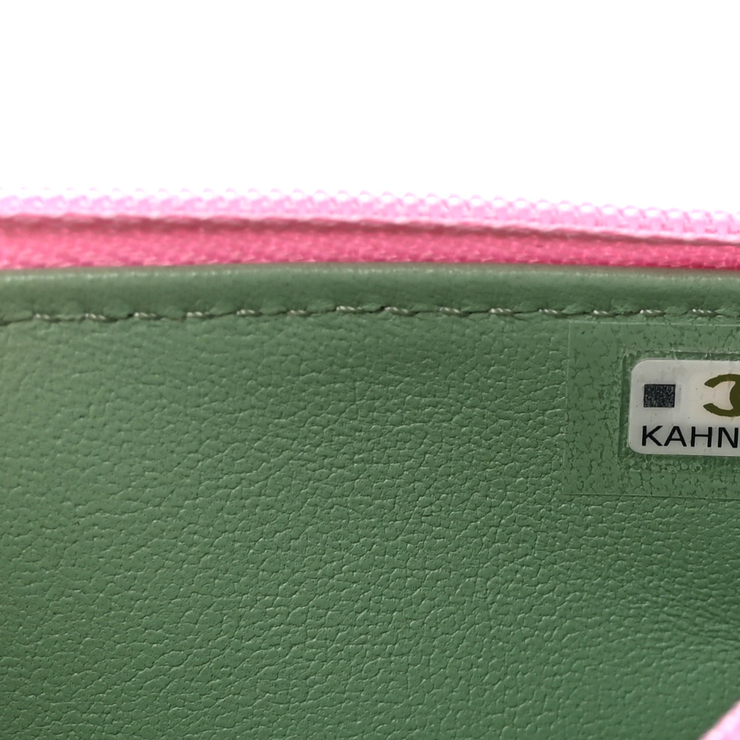 Chanel Lambskin Quilted Flap Phone Holder With Chain Lilac Light Green