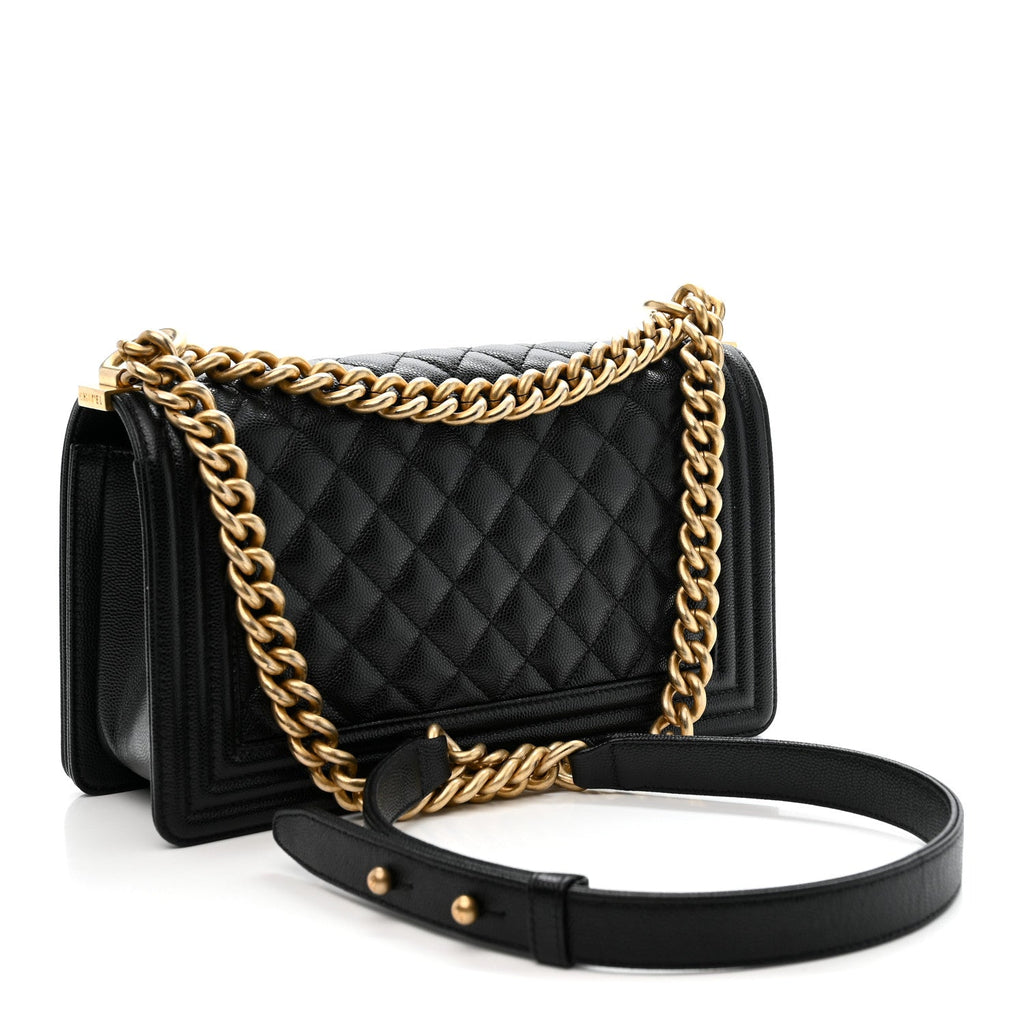 Chanel Caviar Quilted Medium Boy Flap Black