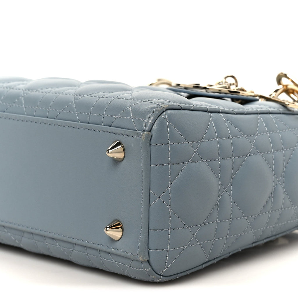 Christian Dior Lambskin Cannage Small My ABCDior Lady Dior Cloud Blue