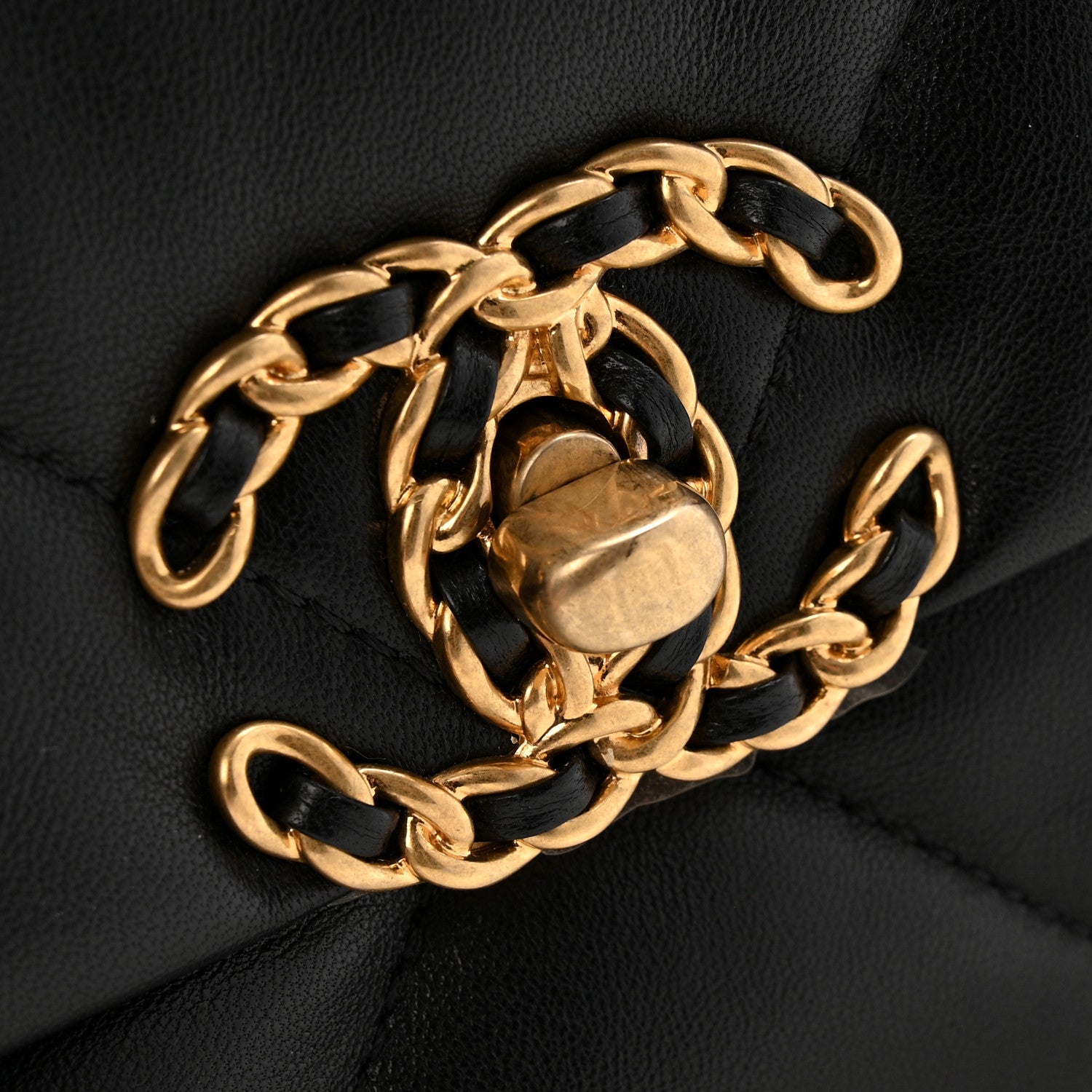 Chanel Lambskin Quilted Large Chanel 19 Flap Black