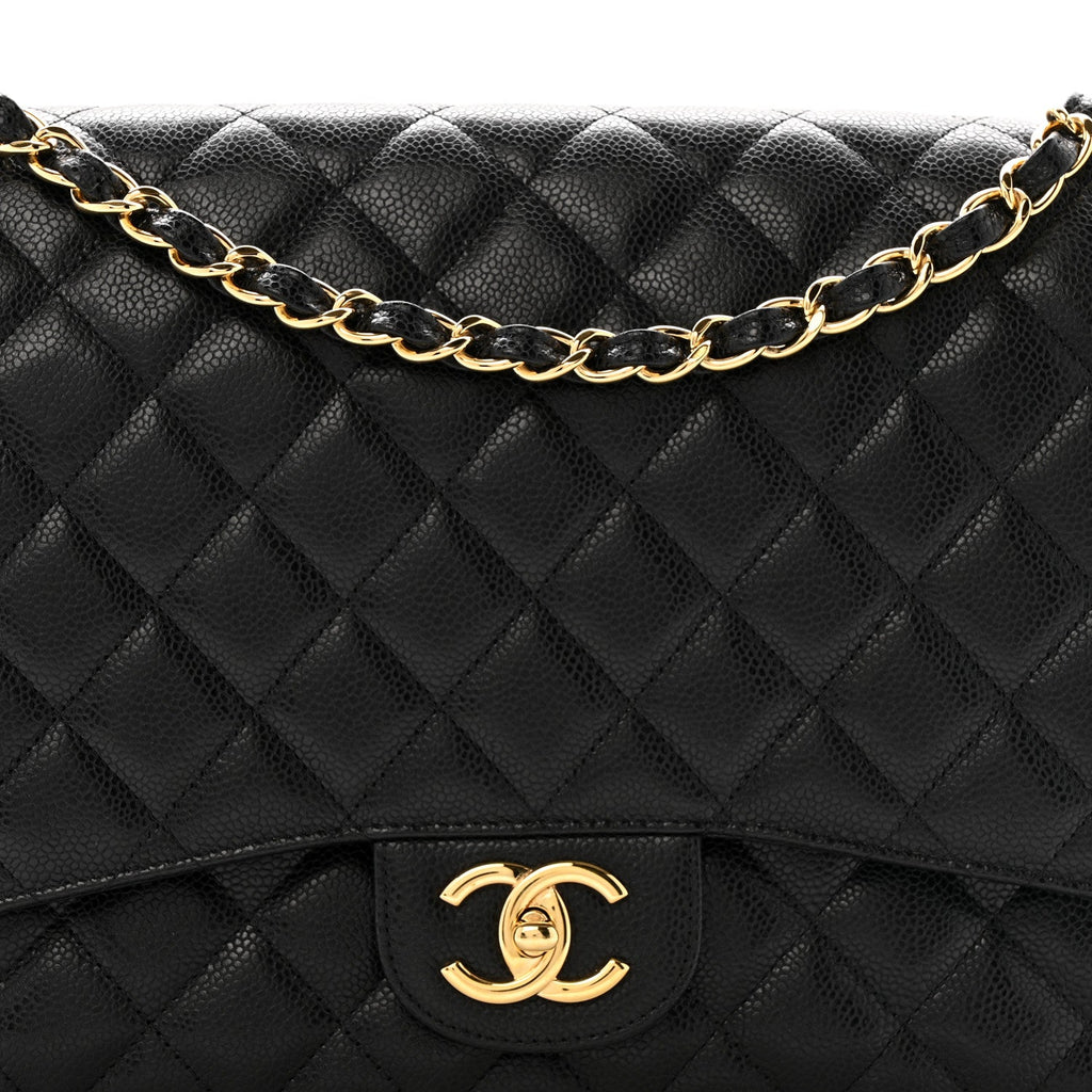 Chanel Caviar Quilted Maxi Double Flap Black