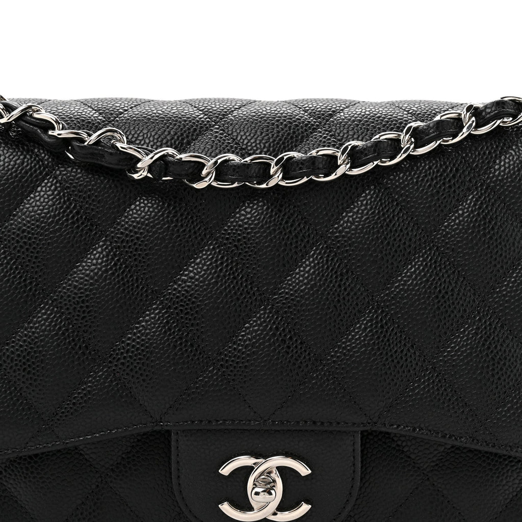 Chanel Caviar Quilted Jumbo Double Flap Black