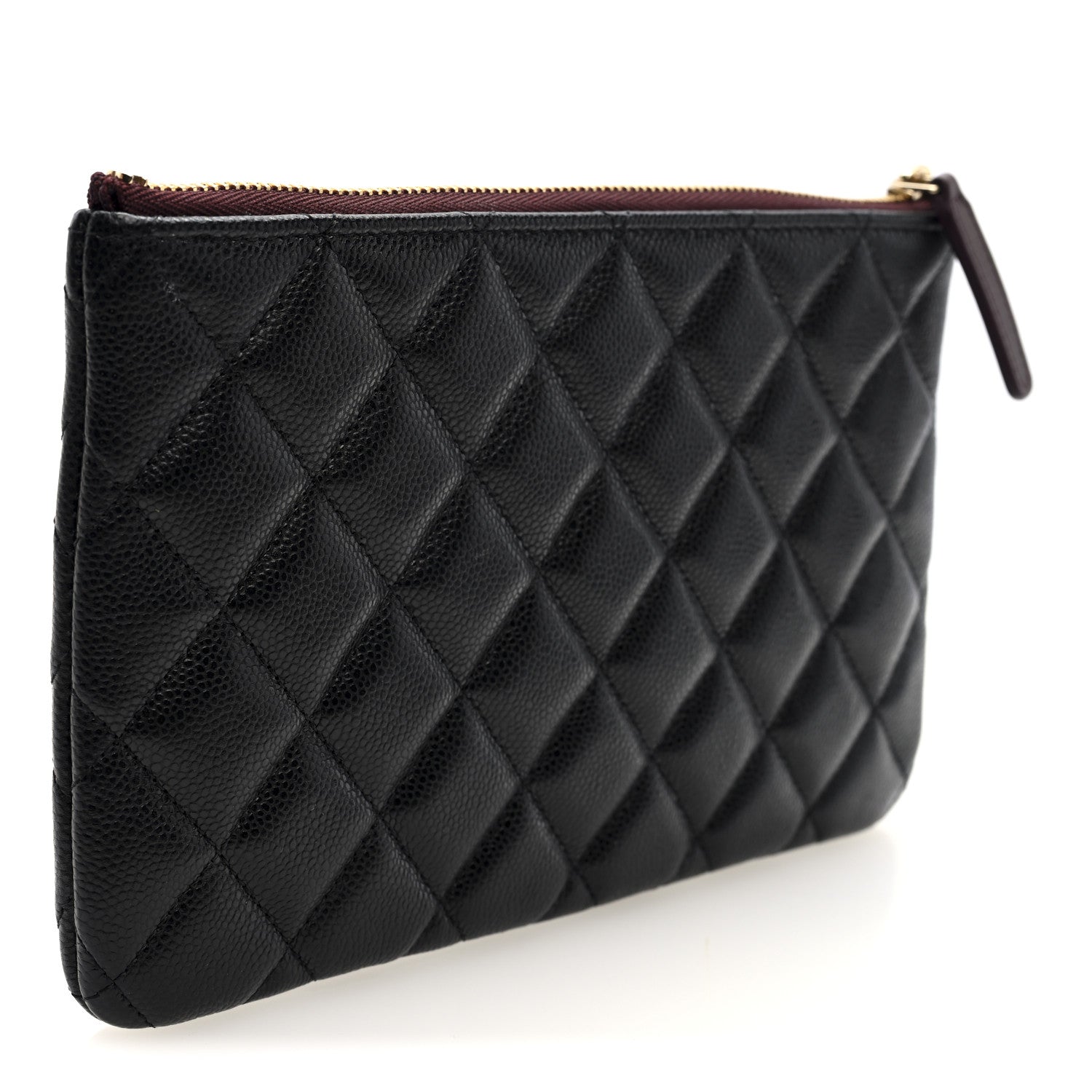 Caviar Quilted Cosmetic Case Black