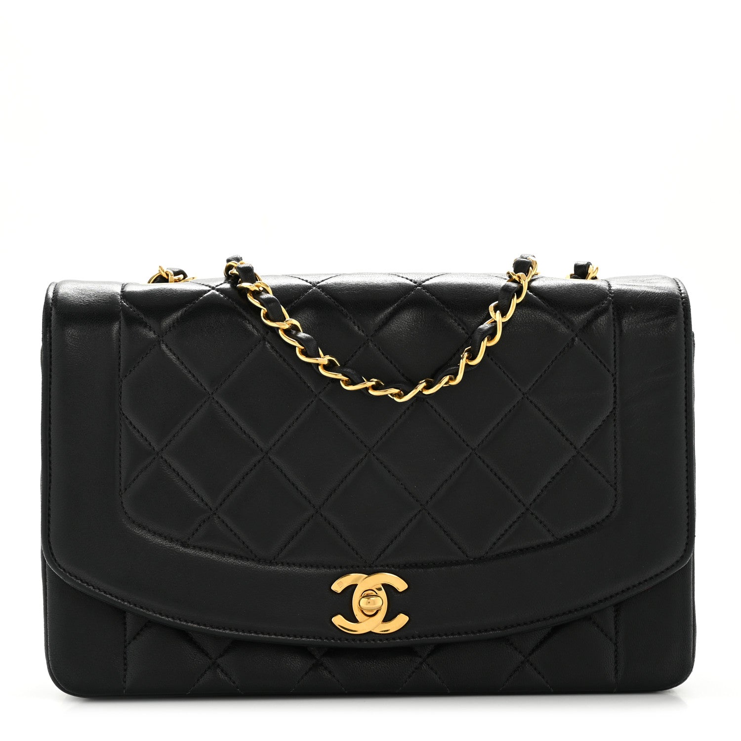 Chanel Lambskin Quilted Medium Single Flap Black