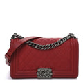 Chanel Caviar Quilted Medium Boy Flap Red