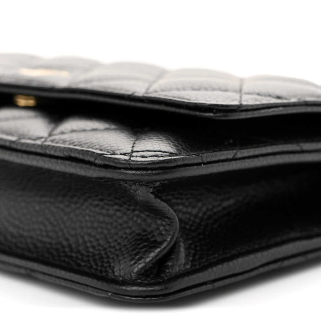 Chanel Caviar Quilted Wallet on Chain WOC Black