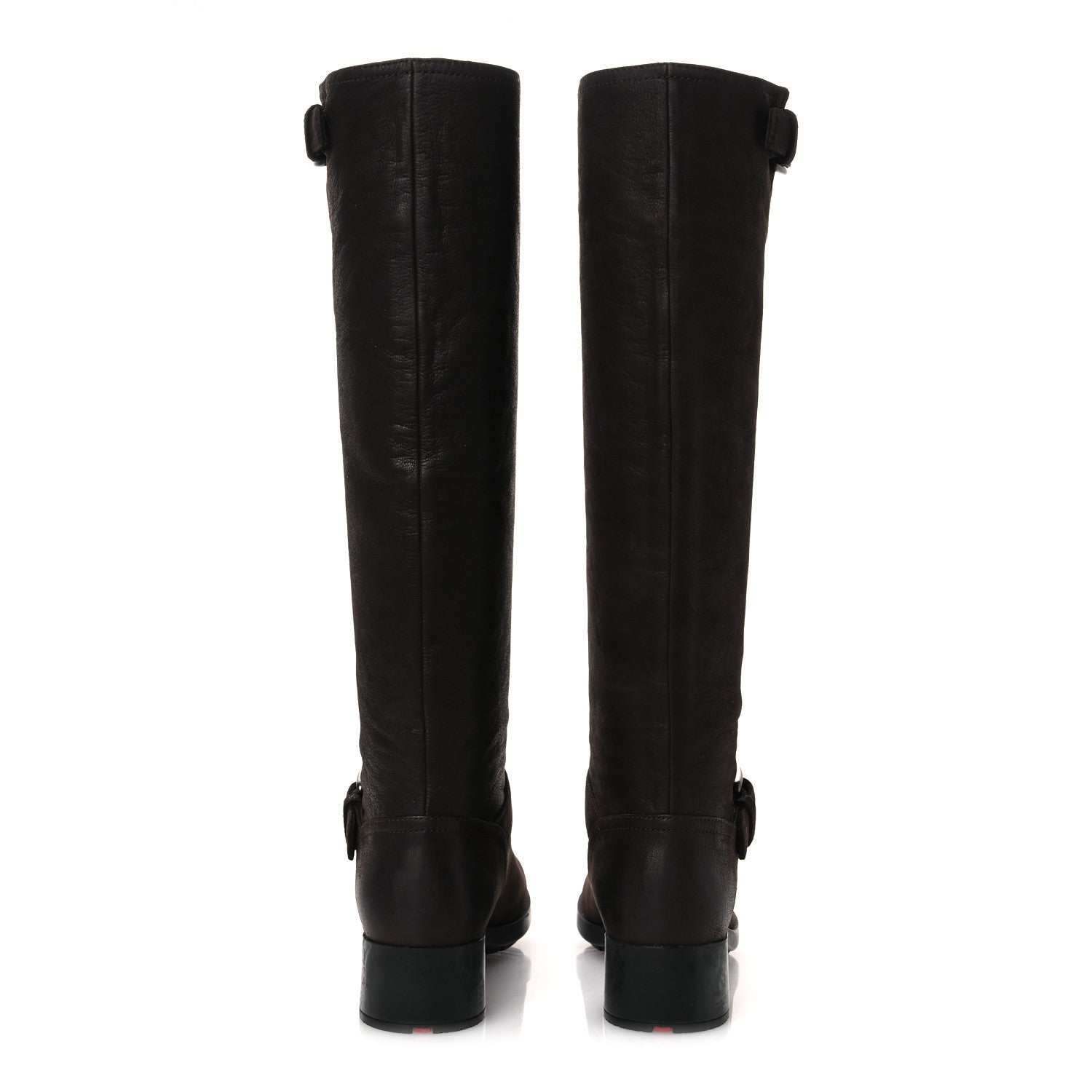 Prada Capra Antic Donna Tall Riding Boots 37 Ebano