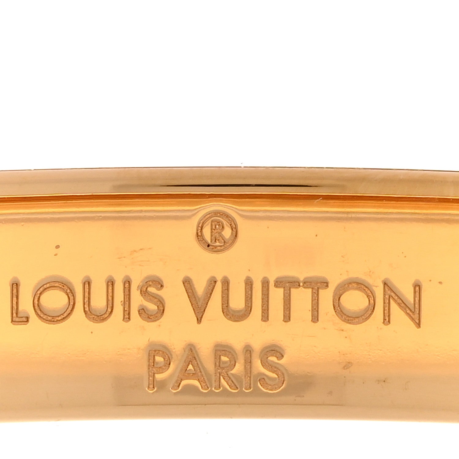 Louis Vuitton Brass Crystal Monogram Nanogram Strass Cuff M Gold