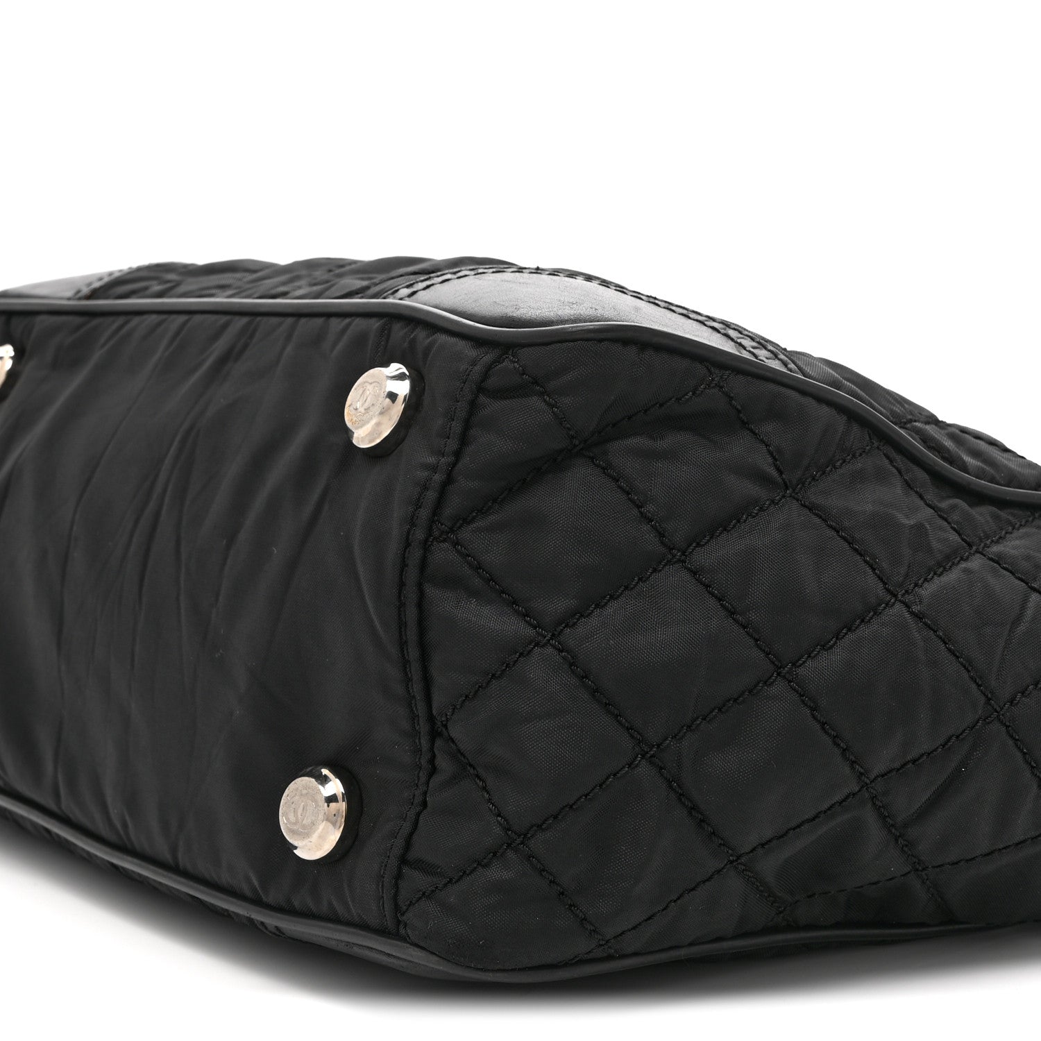 Chanel Nylon Calfskin Quilted CC Paris New York Tote Bag Black
