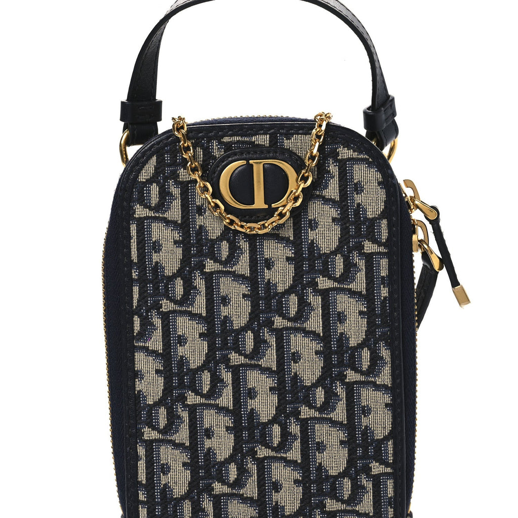 Christian Dior Oblique 30 Montaigne Phone Holder Blue
