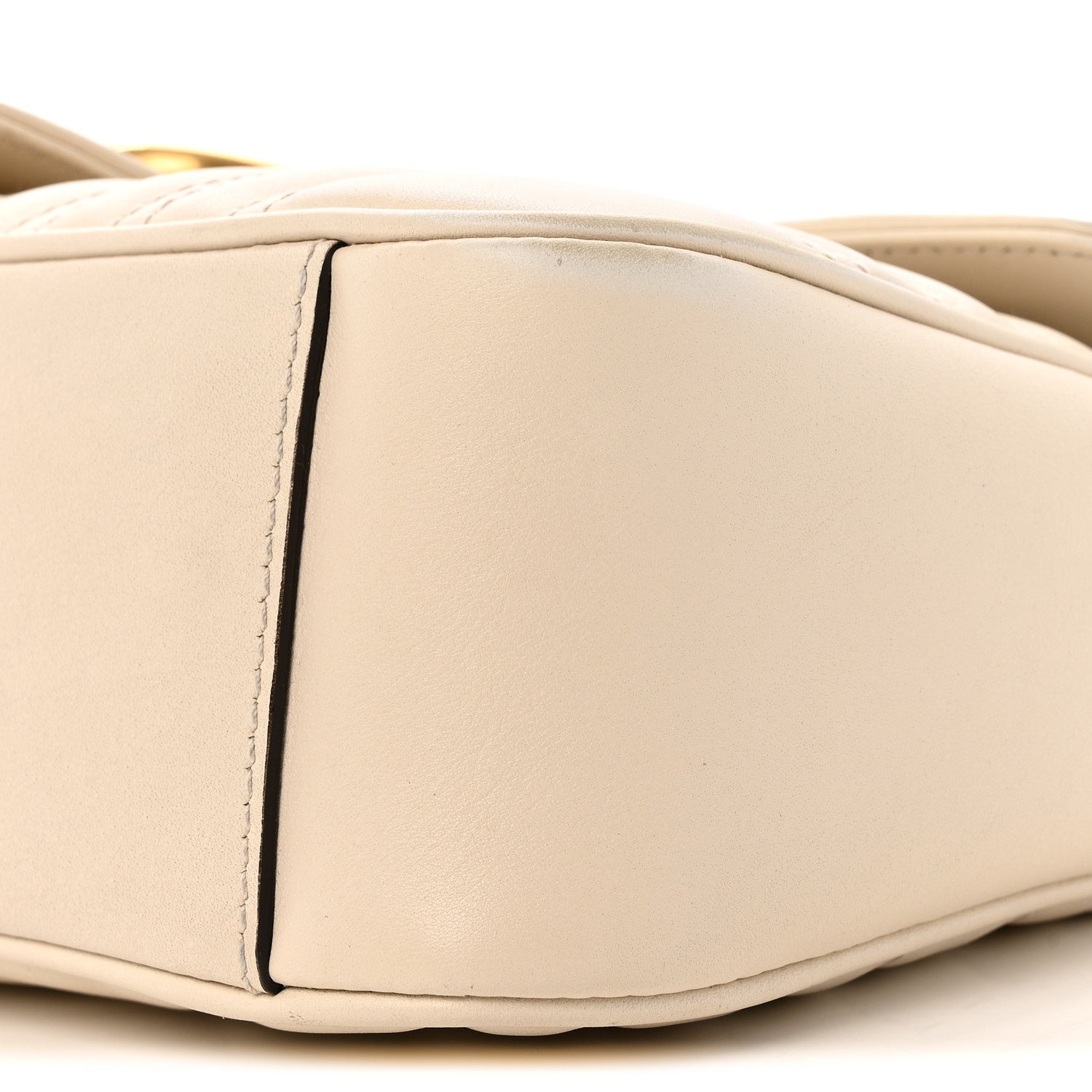 Gucci Calfskin Matelasse Small GG Marmont Shoulder Bag White