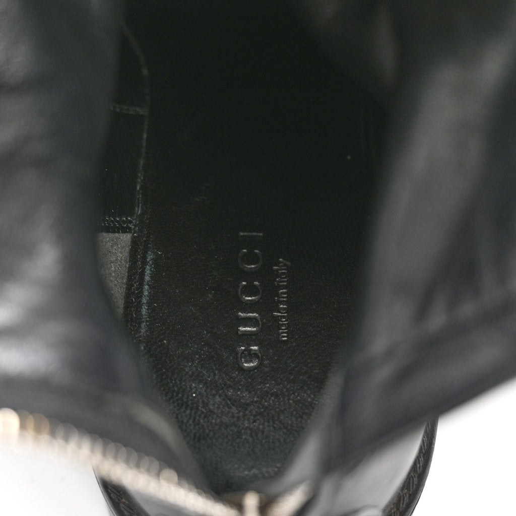 Gucci Guccissima Calfskin Miro Soft Knee High Riding Boots 35 Black