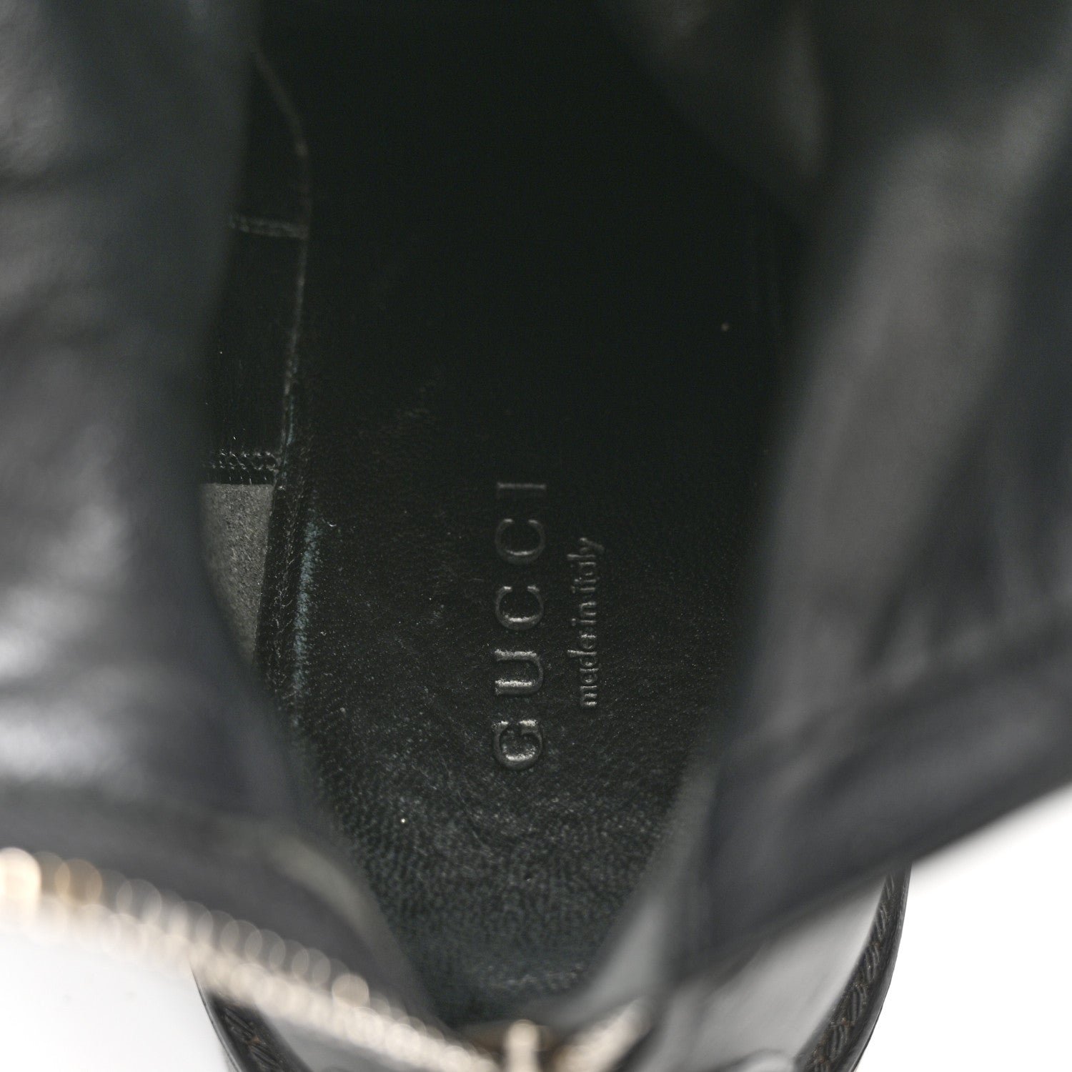 Gucci Guccissima Calfskin Miro Soft Knee High Riding Boots 35 Black