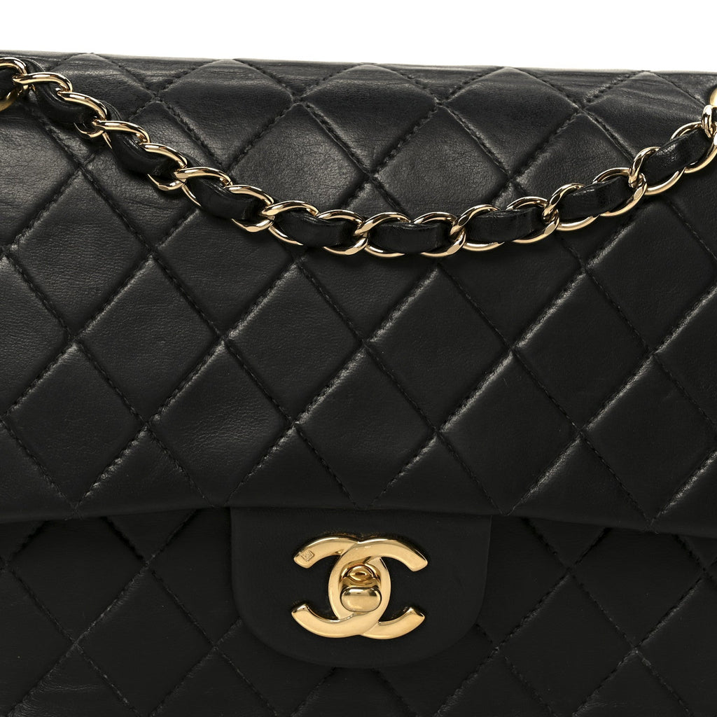 Chanel Lambskin Quilted Medium Double Flap Black