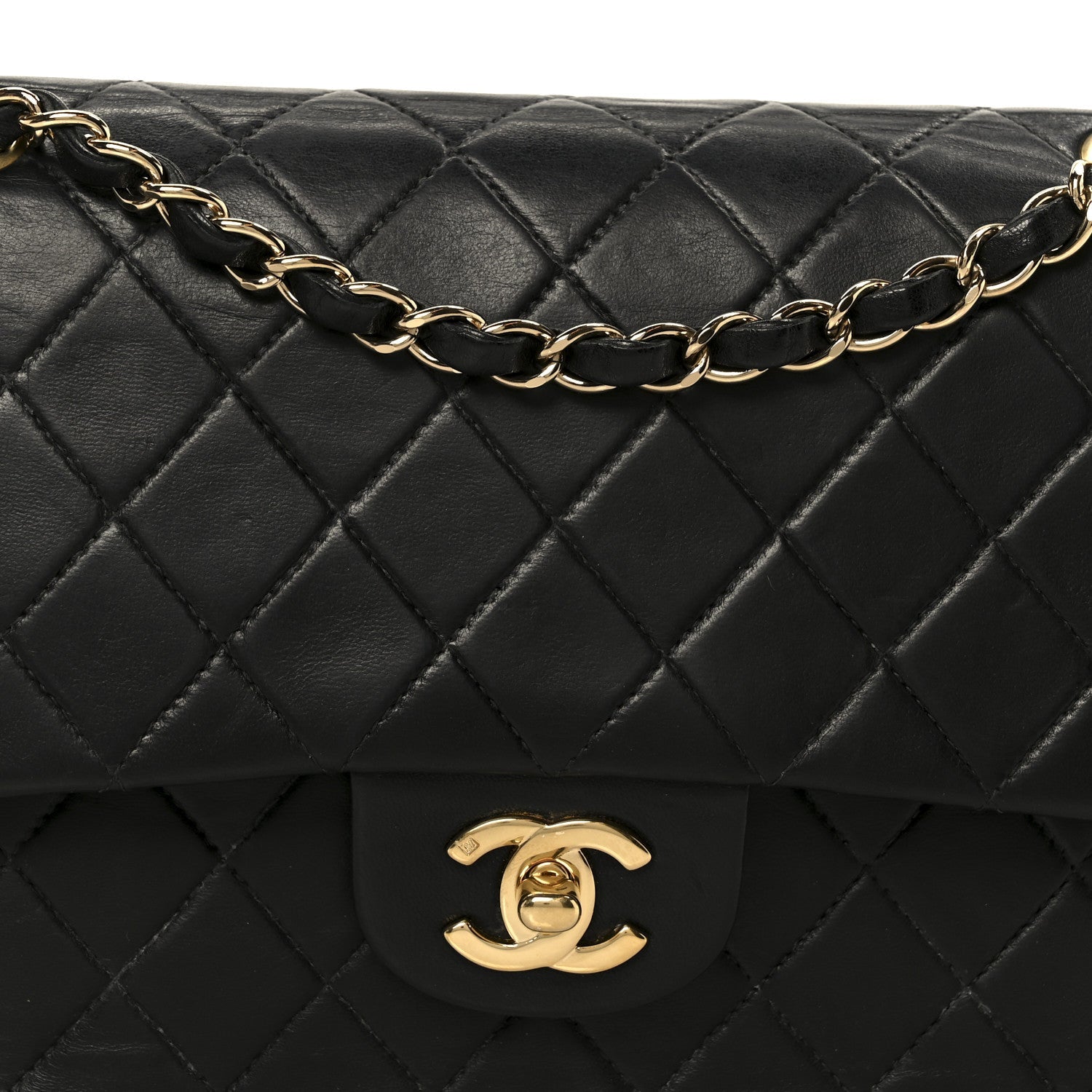 Chanel Lambskin Quilted Medium Double Flap Black