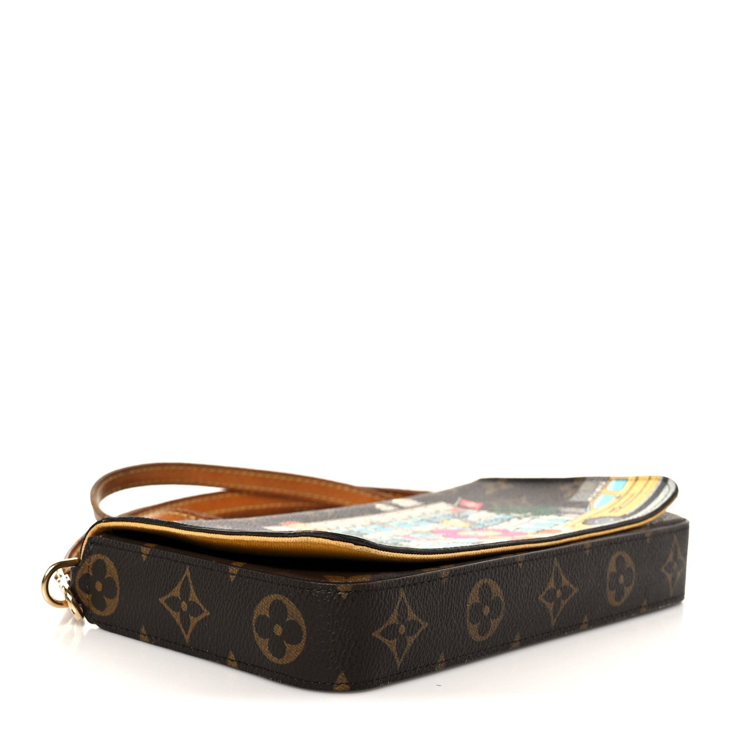 Louis Vuitton Monogram 2022 Christmas Animation New York Soho Pochette Felicie Chain Wallet Yellow