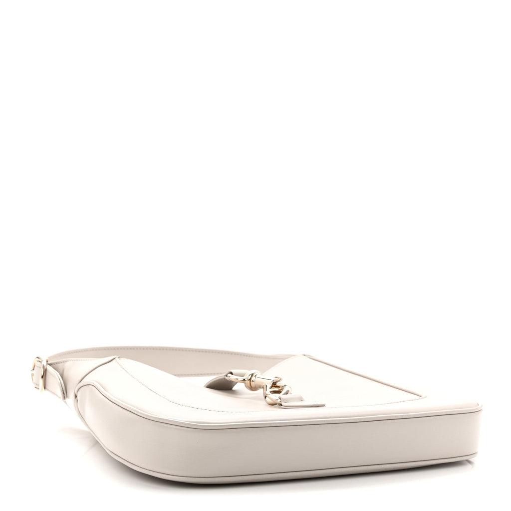 Gucci Ancora Calfskin Web Small Jackie Shoulder Bag Light Grey