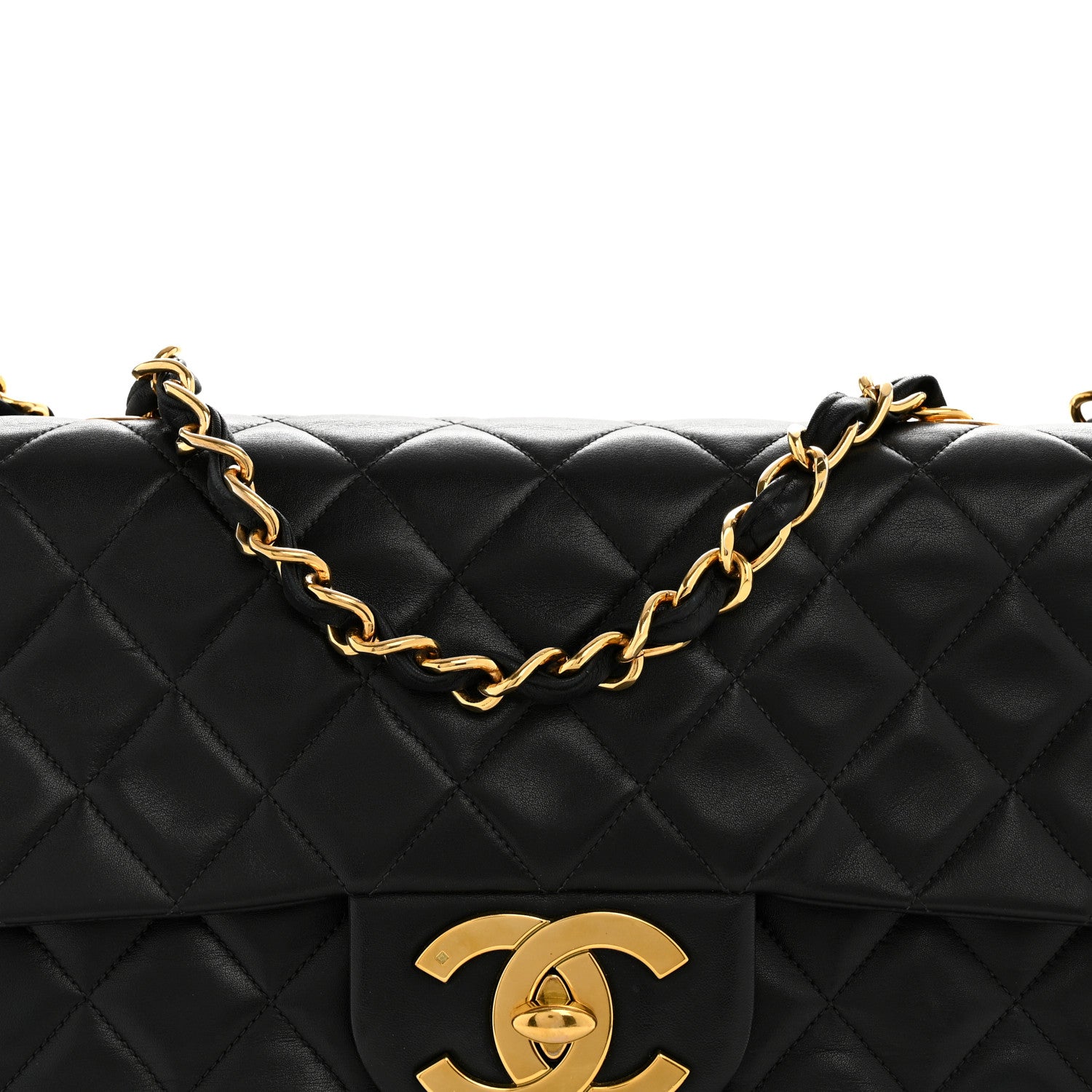 Chanel Lambskin Quilted XL Jumbo Single Flap Black