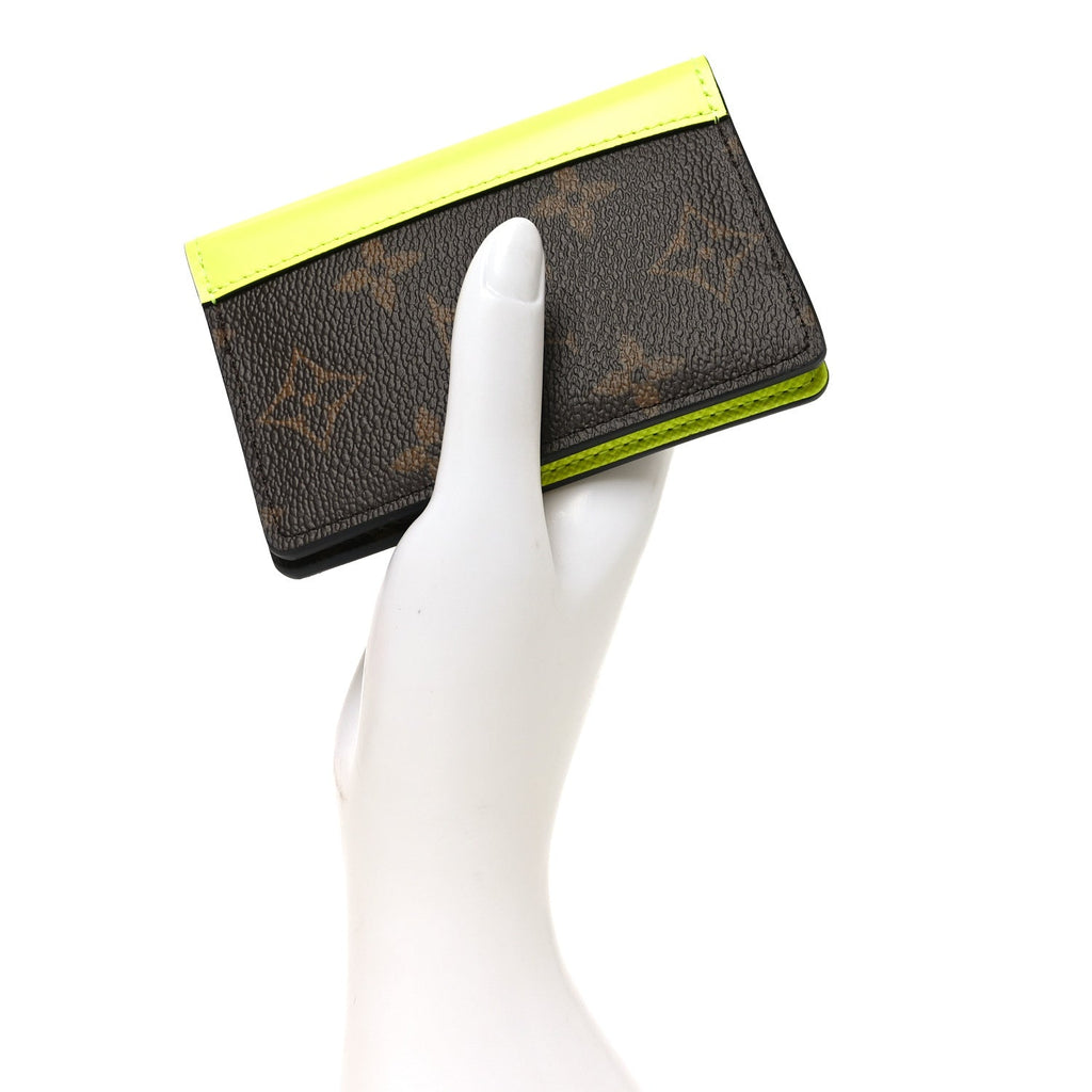 Louis Vuitton Monogram Macassar Pocket Organizer NM Florescent Yellow