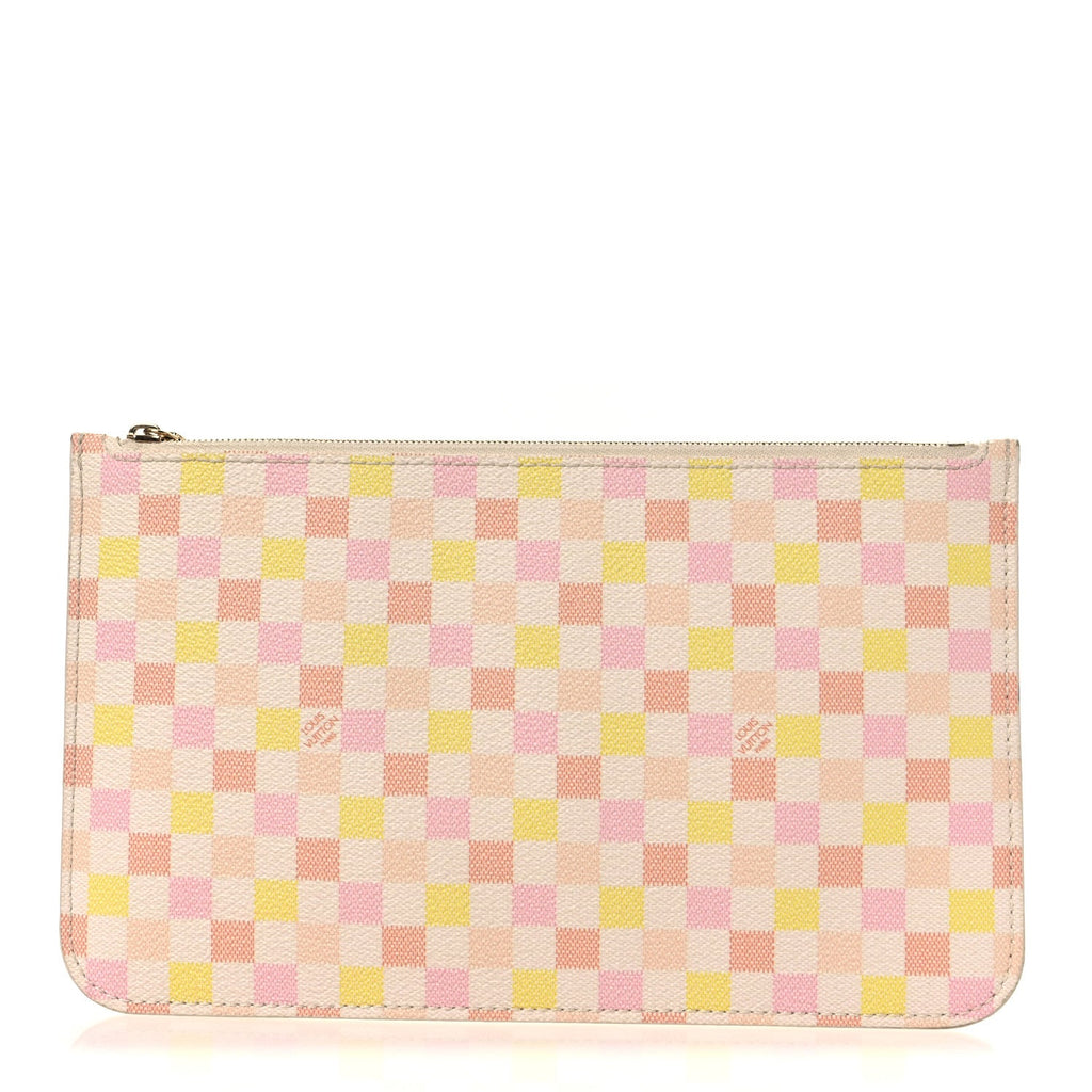Louis Vuitton Damierlicious Neverfull Pochette Rose Peach