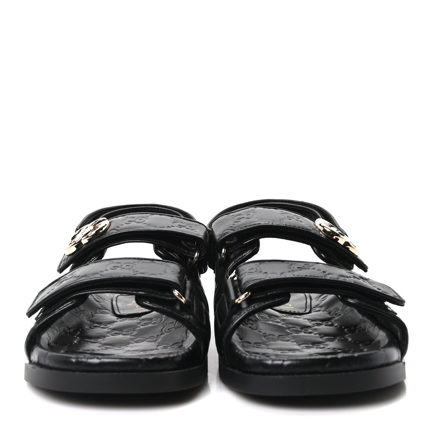 Gucci Guccissima GG Embossed Womens Sandals 37 Black