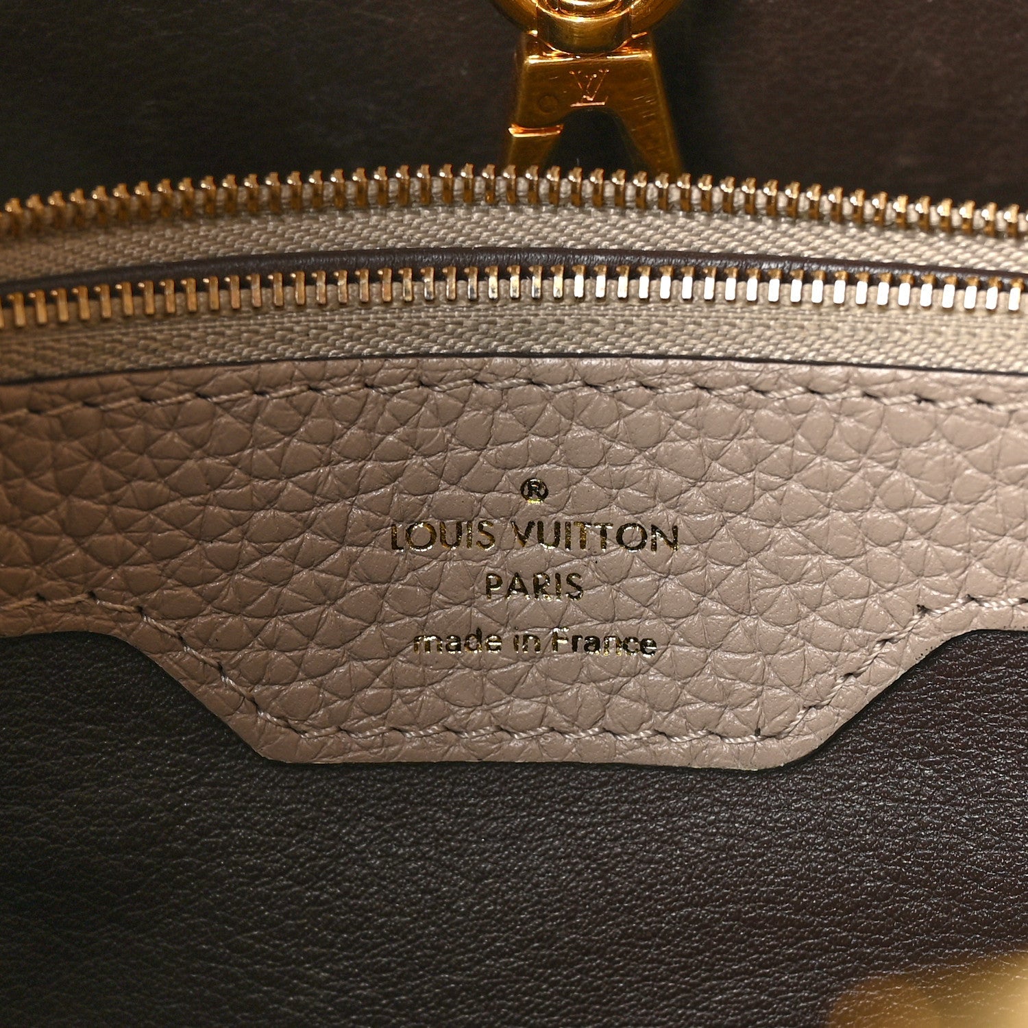 Louis Vuitton Taurillon Capucines MM Galet