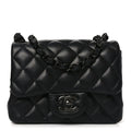 Chanel Lambskin Quilted Mini Square Flap So Black