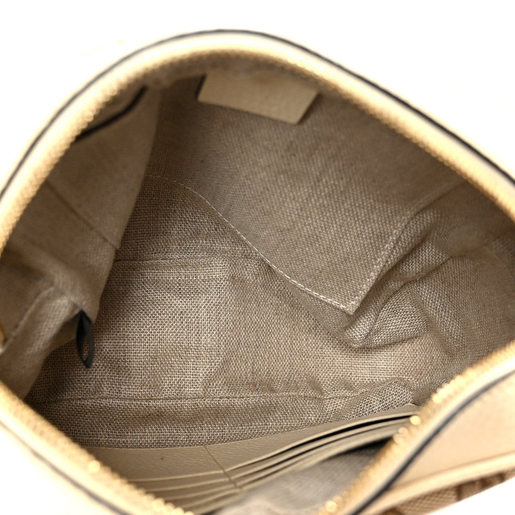 Gucci Monogram Dollar Calfskin Mini Bree Messenger Bag Beige Ebony Avoire