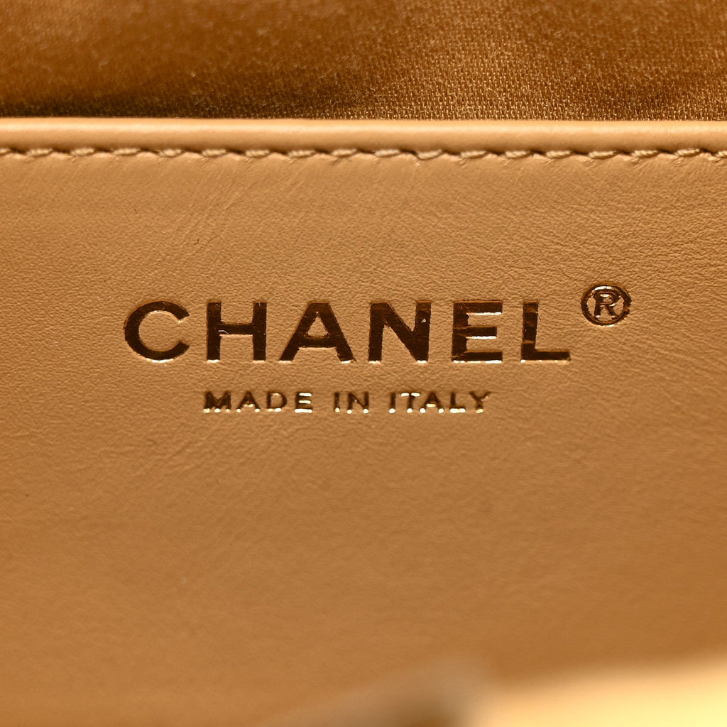 Chanel Suede Quilted Mini Chanel 25 Handbag Beige