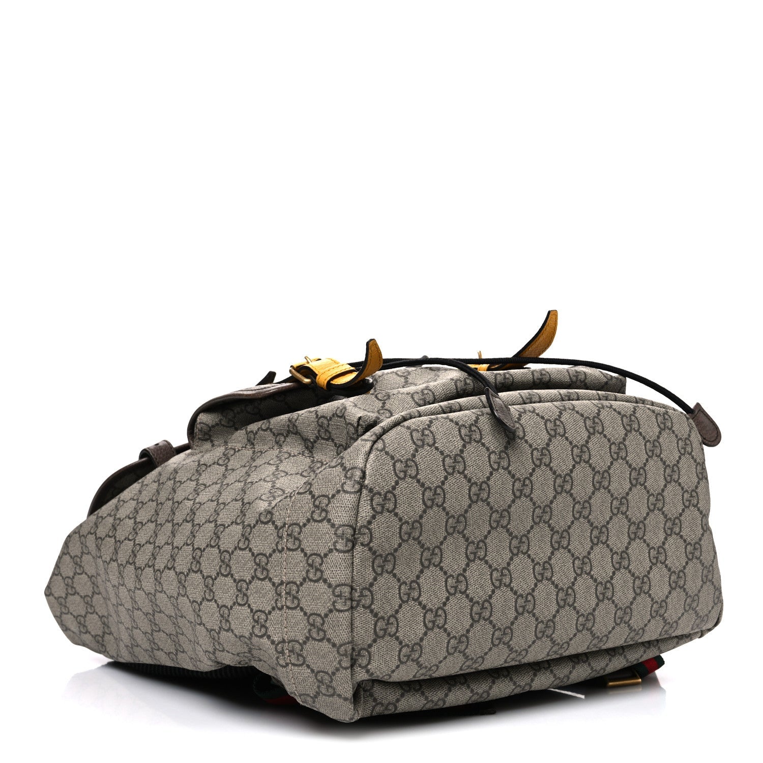 Gucci Soft GG Supreme Monogram Neo Vintage Double Buckle Backpack Beige New Acero Crop
