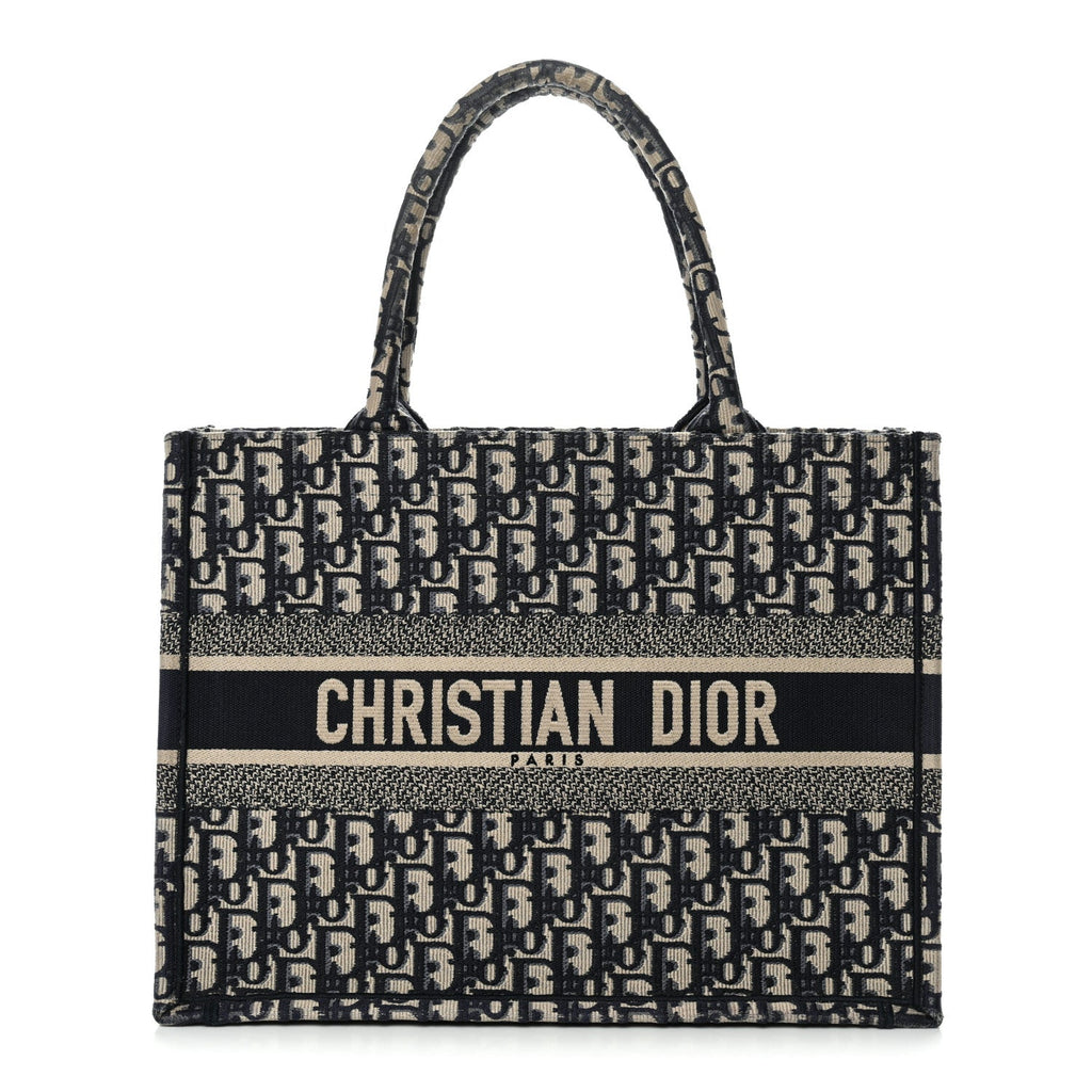 Christian Dior Oblique Medium Book Tote Blue Multicolor