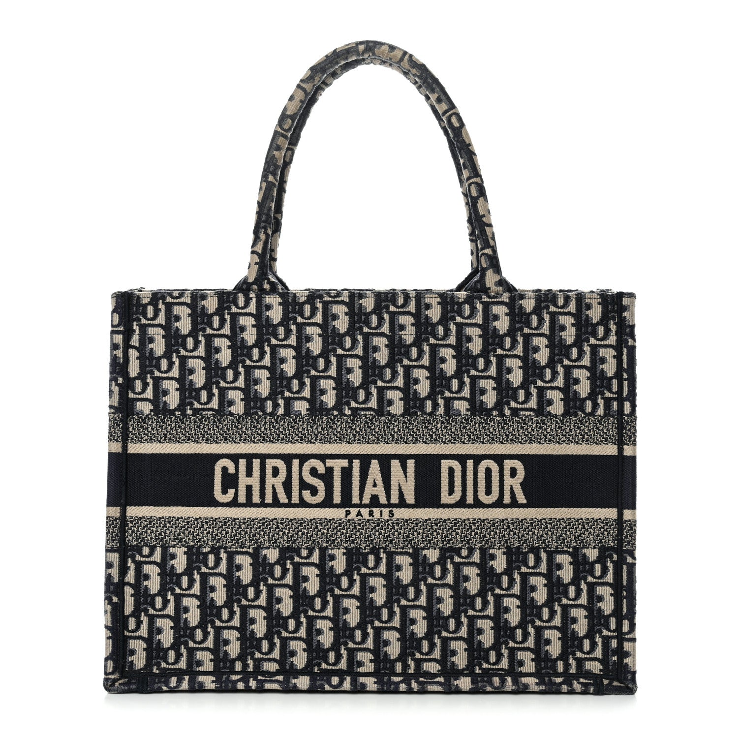 Christian Dior Oblique Medium Book Tote Blue Multicolor