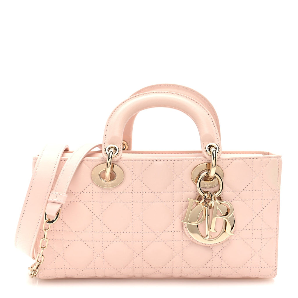 Christian Dior Lambskin Cannage Medium Lady D-Joy Powder Pink