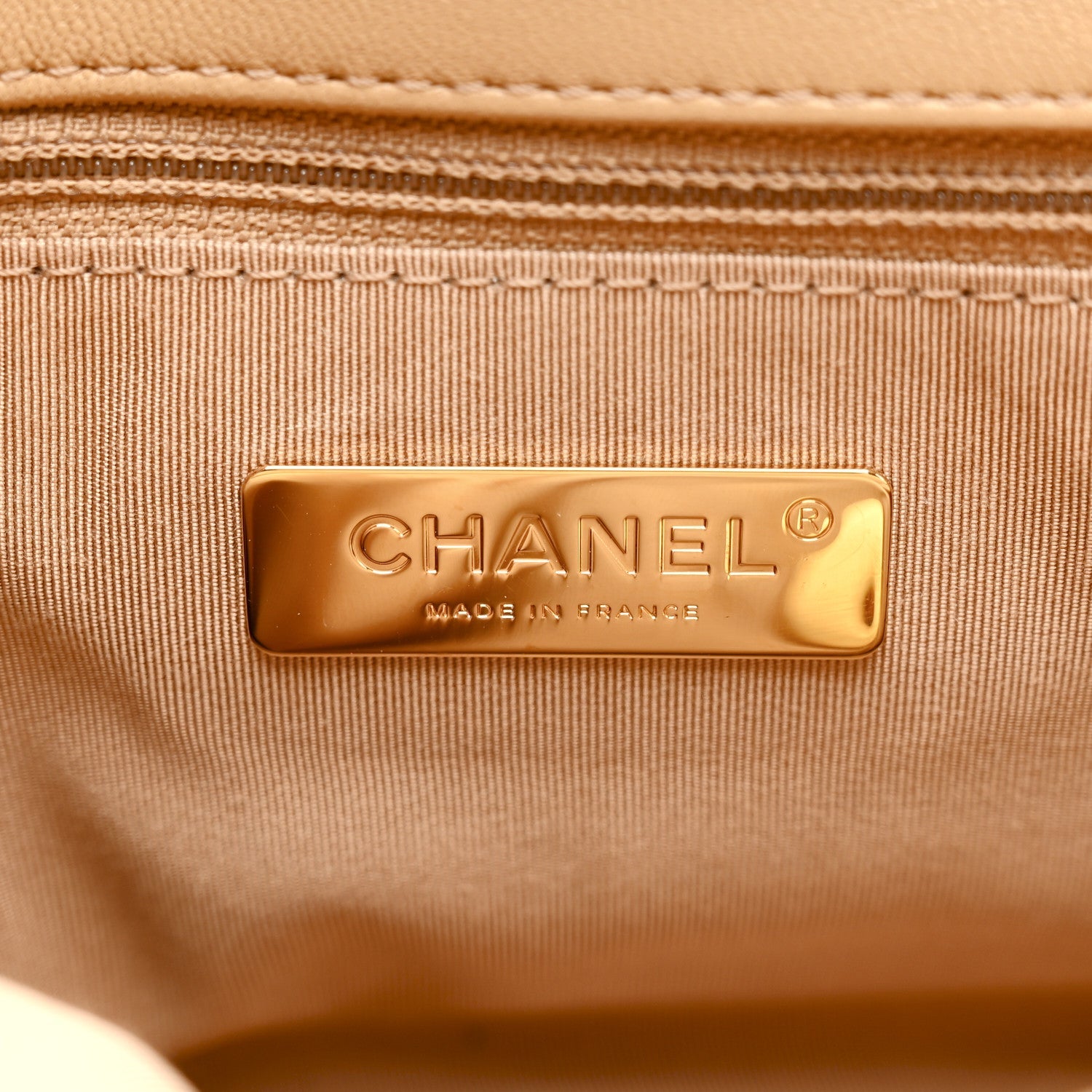 Chanel Goatskin Quilted Medium Chanel 19 Flap Dark Beige