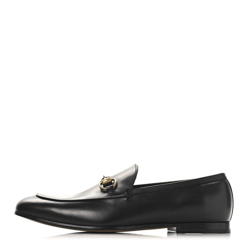 Gucci Calfskin Horsebit Mens Jordaan Loafers 7 Black