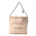 Chanel Shiny Calfskin Quilted Small Chanel 22 Ecru