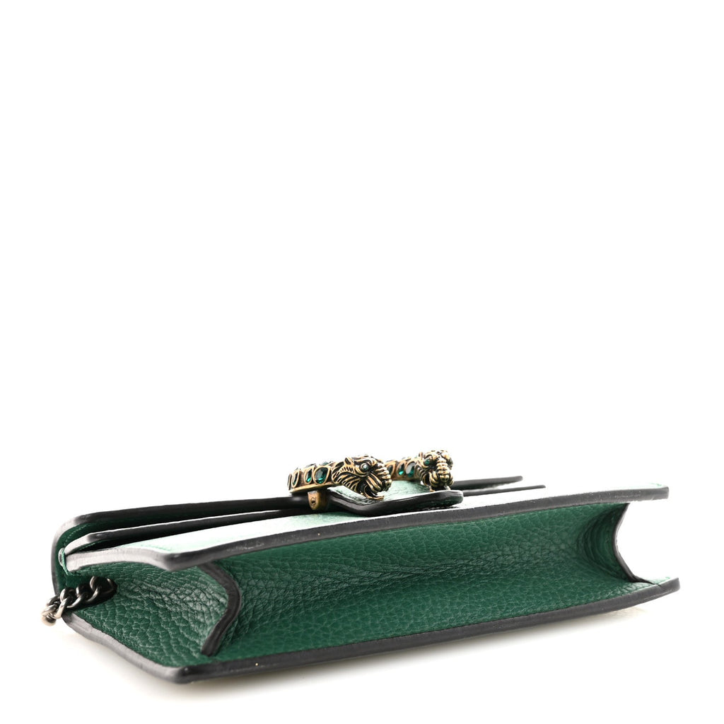 Gucci Dollar Calfskin Crystal Super Mini Dionysus Shoulder Bag Emerald