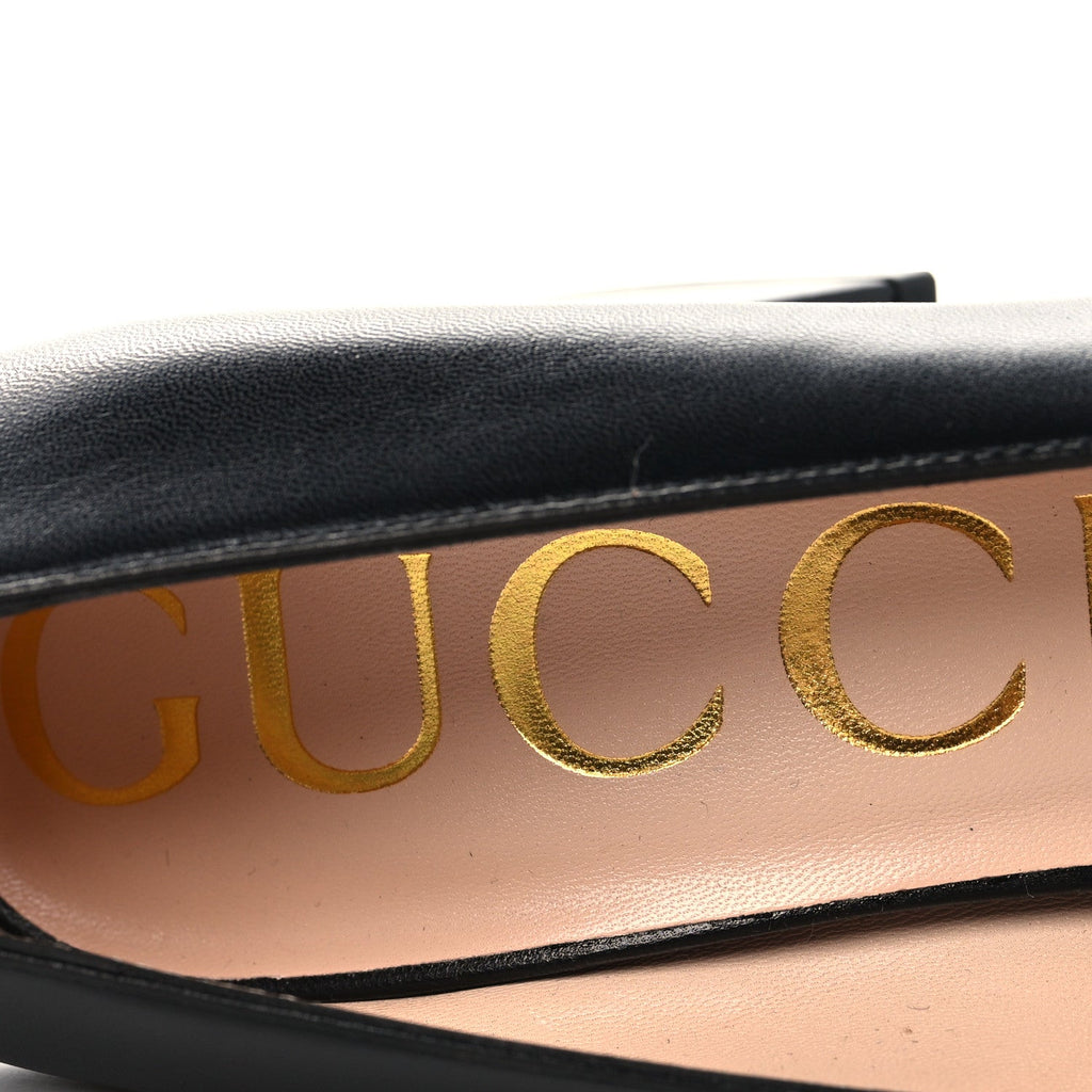 Gucci Malaga Kid Horsebit 75mm Pumps 38 Black