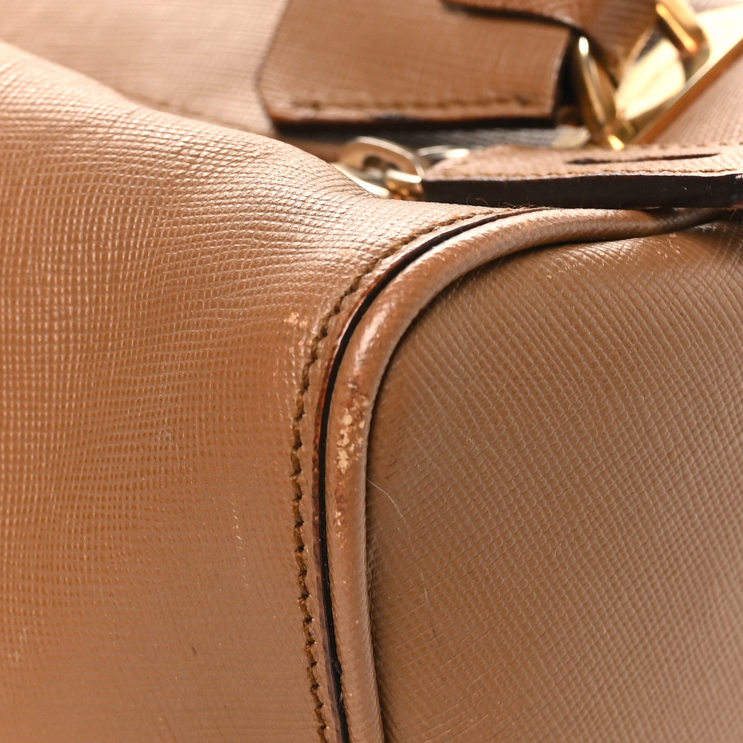 Prada Saffiano Rectangular Shoulder Bag Brown